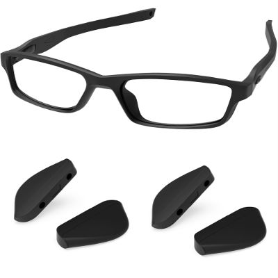 PapaViva 2 Pairs Replacement Nose Pads for Oakley Mainlink/Mainlink XL/Chainlink Asian Fit/Straightlink - Black + Black Euro Fit Standard