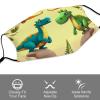 BVKWNTSA Reusable Respirator Face Mask with Filter - Cute Cartoon Dinosaurs Printed Breathable Cotton Dust/Paint Safety Cover, Adjustable Ear Straps & Nose Wire view 3