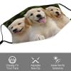 BVKWNTSA Reusable Respirator Face Mask with Filter - Golden Retriever Puppies Printed Breathable Cotton Dust/Paint Safety Cover, Adjustable Ear Straps & Nose Wire view 3