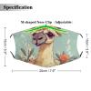 BVKWNTSA Reusable Respirator Face Mask with Filter - Cartoon Camel Flower Printed Breathable Cotton Dust/Paint Safety Cover, Adjustable Ear Straps & Nose Wire view 2