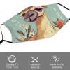 BVKWNTSA Reusable Respirator Face Mask with Filter - Cartoon Camel Flower Printed Breathable Cotton Dust/Paint Safety Cover, Adjustable Ear Straps & Nose Wire view 3