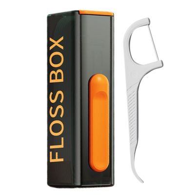 Floss Pick Dispenser - Refillable Flossing Box, Interdental Pick Holder, Smart Mouth Care Organizer, Compact Hygiene Case | with 10 Floss Picks for Travel Bag Home Bathroom and Personal Cl