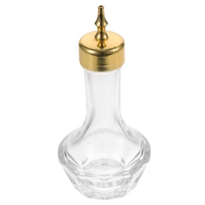 OHPHCALL Glass Bitters Bottle with Lid 50ml Leak-proof Seal Glass Cocktail Bitters Bottle with Stopper for Bar and Hotel Use in Golden Colour