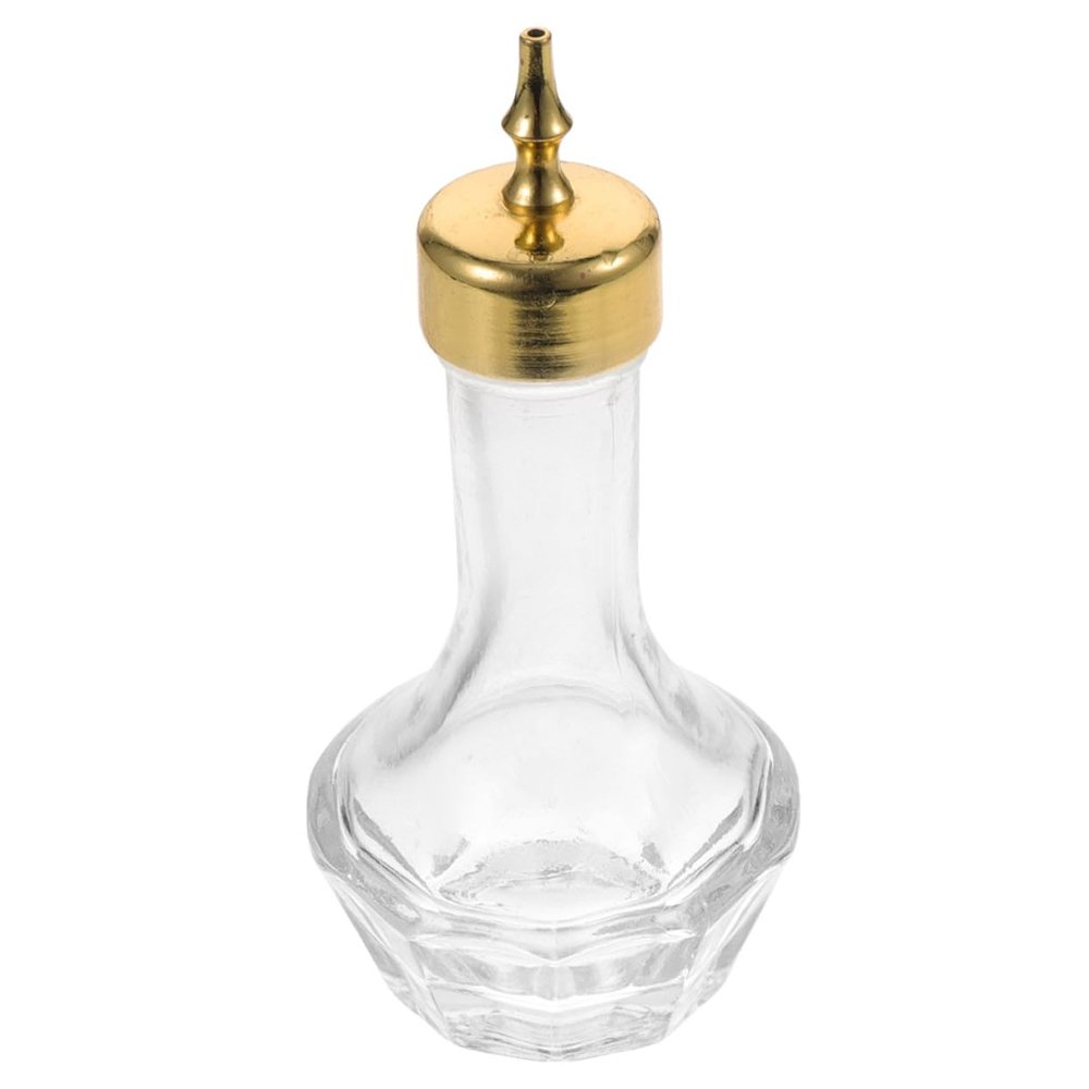 OHPHCALL Glass Bitters Bottle with Lid 50ml Leak-proof Seal Glass Cocktail Bitters Bottle with Stopper for Bar and Hotel Use in Golden Colour