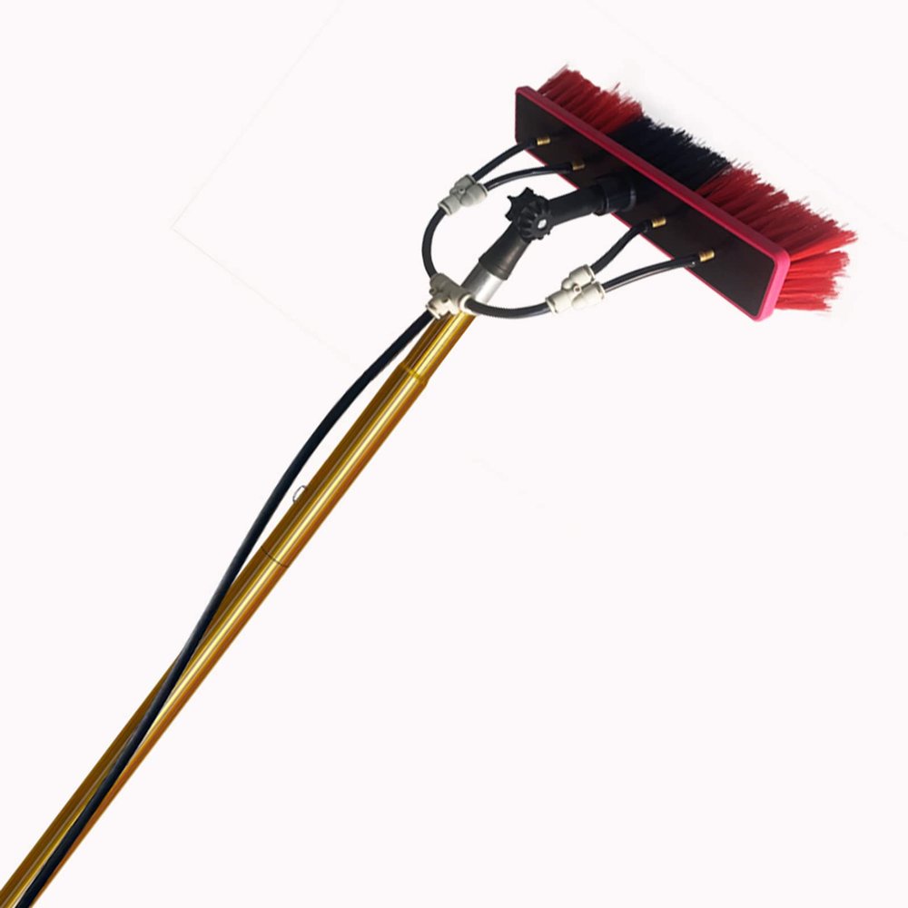 UZAMIRLEX Telescopic Cleaning Brush, 12ft - 30ft Water Fed Window Cleaning Pole Extendable Telescopic Brush Kit(9m/30ft)