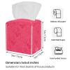 2 pack Christmas Dog Snowflake Tissue Box Cover Leather Tissue Holder Facial Tissue Case Paper Organizer for Bathroom, Vanity Countertop, Tabletop, Car view 3