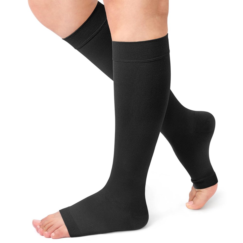 Beister 20-30 mmHg Knee High Compression Socks for Women Men Calf Varicose Veins