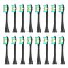 16pcs Replacement Brush Heads for X/Pro/ Z1/ SE F1 One PW01/03/05/07/09 P5 Toothbrush(16 Black)