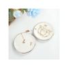 QXDZSW Initials Ring Dish Jewery Tray with A-Z Gifts Wedding Engagement Women Friends sister Ceramic White view 2