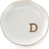 QXDZSW Initials Ring Dish Jewery Tray with A-Z Gifts Wedding Engagement Women Friends sister Ceramic White view 1