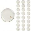 QXDZSW Initials Ring Dish Jewery Tray with A-Z Gifts Wedding Engagement Women Friends sister Ceramic White view 3