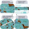2 pack Brown Dachshund Dog Blue Tissue Box Cover, 5x5x5in view 4