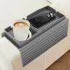 QXDZSW Couch Cup Holder Couch Drink Holder Silica Gel Sofa Holder Armrest Tray, Portable Couch Arm Tray Table Remote/Snacks view 2