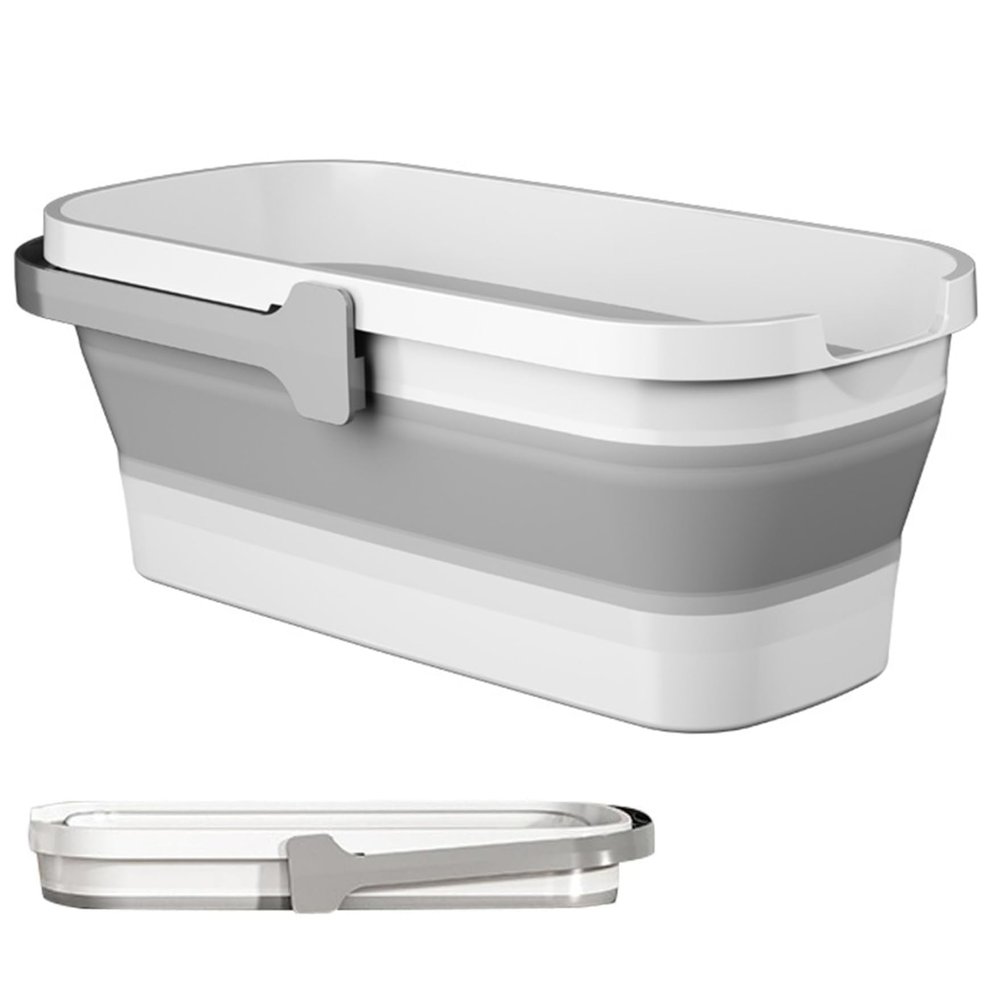 Collapsible Mop Bucket, 10.2L Rectangle Collapsible Bucket with Handle, Plastic Foldable, Space Saving Cleaning Buckets for Household Use, Camping, RV HOME.