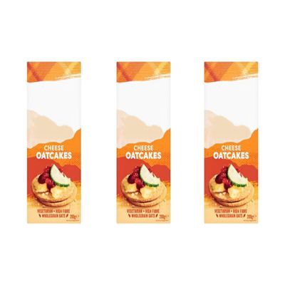 Cheese Oatcakes, Wholegrain, Vegetarian, High Fibre, No Added Sugar, No Artificial Ingredients, 200g,Pack Of 3