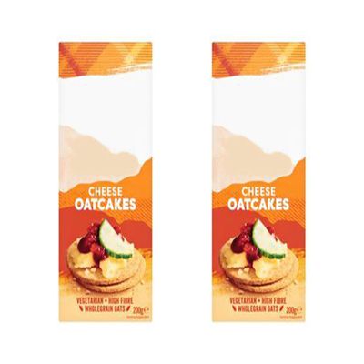Cheese Oatcakes, Wholegrain, Vegetarian, High Fibre, No Added Sugar, No Artificial Ingredients, 200g,Pack Of 2