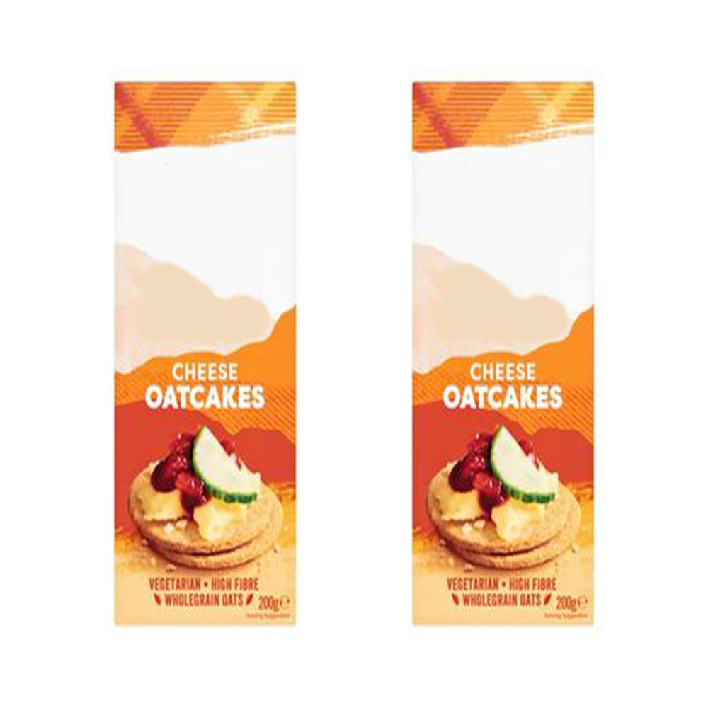 Cheese Oatcakes, Wholegrain, Vegetarian, High Fibre, No Added Sugar, No Artificial Ingredients, 200g,Pack Of 2