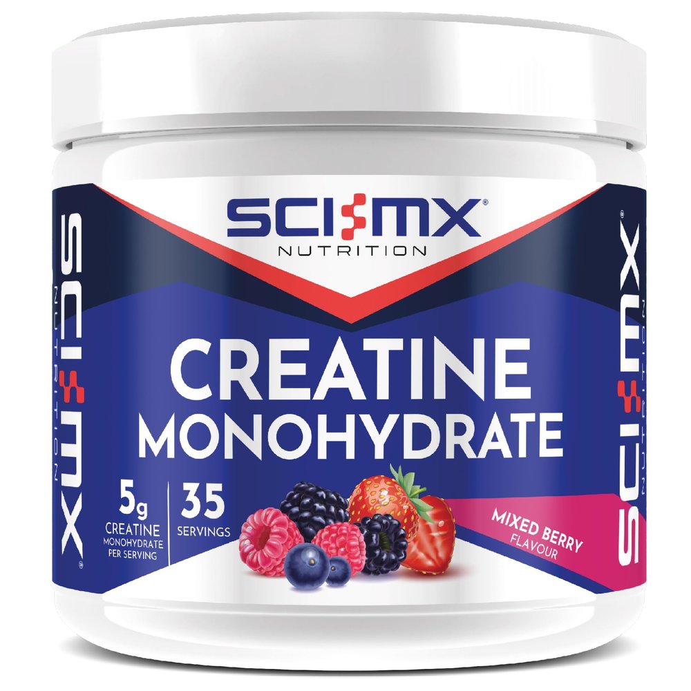SCI-MX Creatine Monohydrate Powder 250g Micro-Instantised Creatine Easy to Dissolve Mixed Berry Flavour Supplement for Strength, Power & Performance Vegan for Men & Women