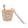 FUNOMOCYA Wooden Sauna Bucket and Ladle Home Sauna Barrel Water Dipper Spoon for Steam Rooms Spa Relaxation Bathing and Shower Use with Lightweight Design and Elegant Rustic Style view 1