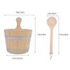 FUNOMOCYA Wooden Sauna Bucket and Ladle Home Sauna Barrel Water Dipper Spoon for Steam Rooms Spa Relaxation Bathing and Shower Use with Lightweight Design and Elegant Rustic Style view 2