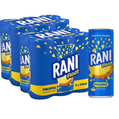 Anjoman Rani Float Pineapple Drink with Real Fruit Chunks 235ml (Pack of 12) | Tropical Pineapple Juice with Real Fruit Bits | Refreshing Soft Drink