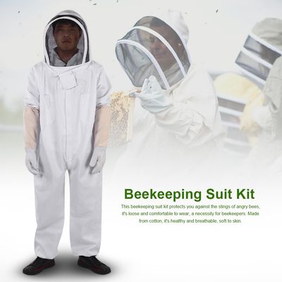CHICIRIS Beekeeping Suit Gloves, Soft & Breathable Protective Equipment Jumpsuit, Compact Hat Design to Keep Bees Away, Elastic Waist, Wrists, Ankles, Essential for Bee Farmer, Includes Gloves (XL)