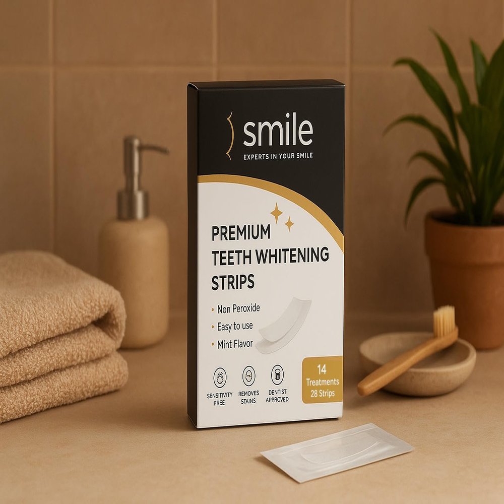 I Smile Care Professional Teeth Whitening Strips, 28 Strips (14-Day Treatment) Non-Peroxide Formula, Enamel-Safe, Brighten Teeth Fast, Removes Coffee, Wine, Smoke Stains, Safe for Sensitive Teeth