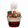 H-Line Christmas Hamper Basket Round Wicker Gift Hampers Santa Style Split Willow Basket with Faux Fur Edging Make Your Own Hamper Kit with Cellophane Wood Shred Bow Set for Christmas (Oval, Small) view 1