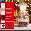 H-Line Christmas Hamper Basket Round Wicker Gift Hampers Santa Style Split Willow Basket with Faux Fur Edging Make Your Own Hamper Kit with Cellophane Wood Shred Bow Set for Christmas (Oval, Small) view 3