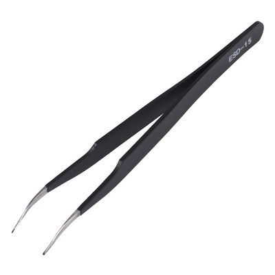 HUIOP Elbow Tweezers 100%, ESD15 Anti Static Stainless Steel Tweezers Set with Curved Nose Design, for Precise Operation in Tight Spaces