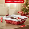 H-Line Christmas Hamper Basket Santa Bamboo Baskets Wicker Baskets with White Faux Fur Trim Cellophane Wood Shred Bow Set Decorative Festive Hamper Christmas Basket for Snacks Sweets (Medium) view 2