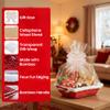 H-Line Christmas Hamper Basket Santa Bamboo Baskets Wicker Baskets with White Faux Fur Trim Cellophane Wood Shred Bow Set Decorative Festive Hamper Christmas Basket for Snacks Sweets (Medium) view 3