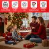 H-Line Christmas Hamper Basket Santa Bamboo Baskets Wicker Baskets with White Faux Fur Trim Cellophane Wood Shred Bow Set Decorative Festive Hamper Christmas Basket for Snacks Sweets (Medium) view 4