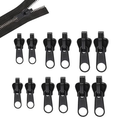 12PCS Zipper Repair Kit,Instant Rescue Fix Zippers Compatible with #3#5#8 Sizes,Universal Slider Puller Replacement,Jackets Zippers,Removable Zip Sliders for Jackets Luggage Backpacks Jeans