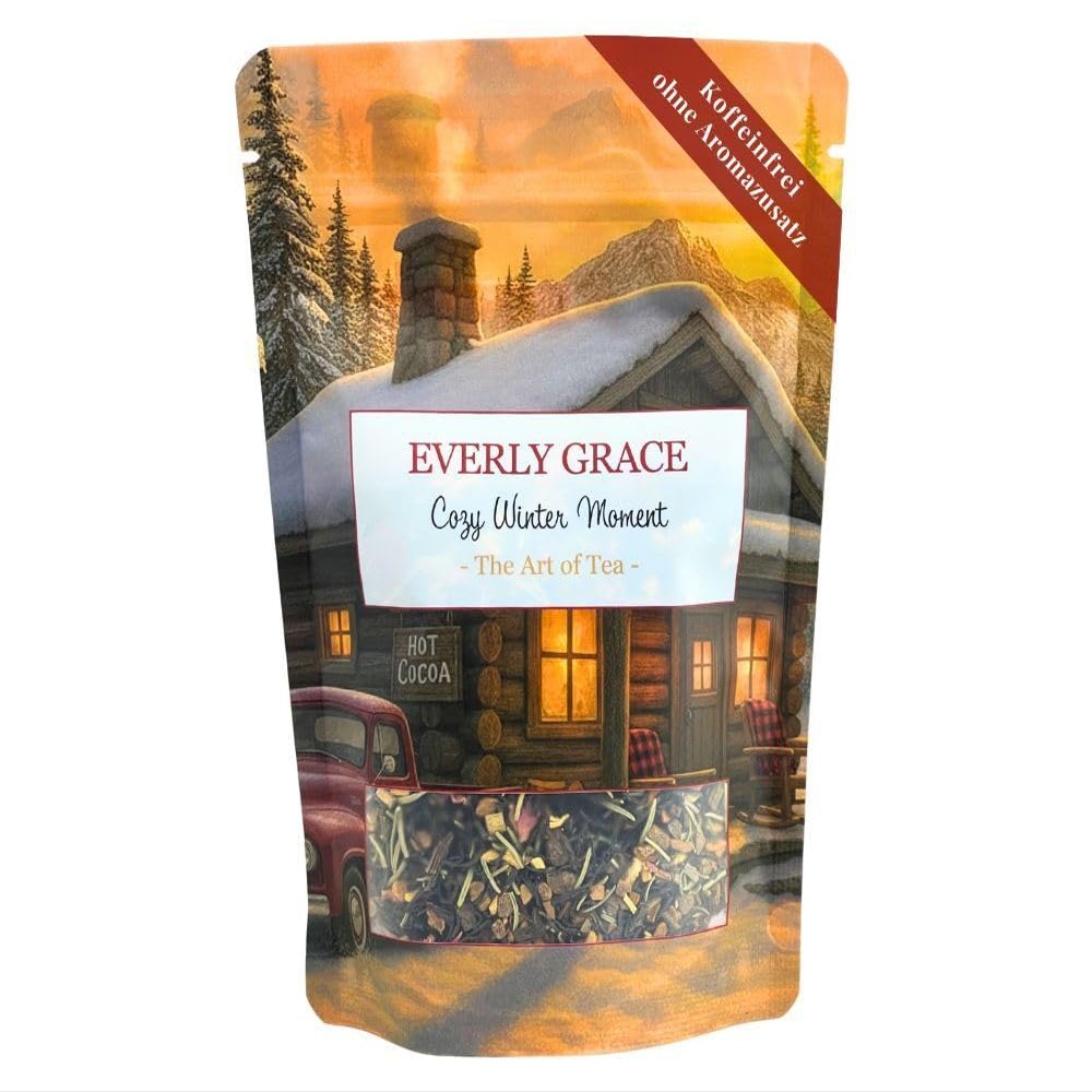 Everly Grace Cozy Winter, Organic Winter Tea, Bold Loose Leaf Black Tea with Warming Spices, No Artificial Flavours, Christmas and Advent Gift for Cosy Evenings, Natural Ingredients