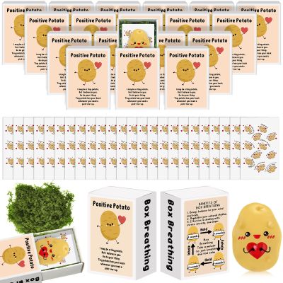 Wonderjune 72 Sets Christmas Small Office Gifts for Coworkers Positive Appreciation Group Gift Bulk for Employee Coworker Staff Teacher Work Team Thank You Adult Stocking Stuffer Ideas (Heart Potato)