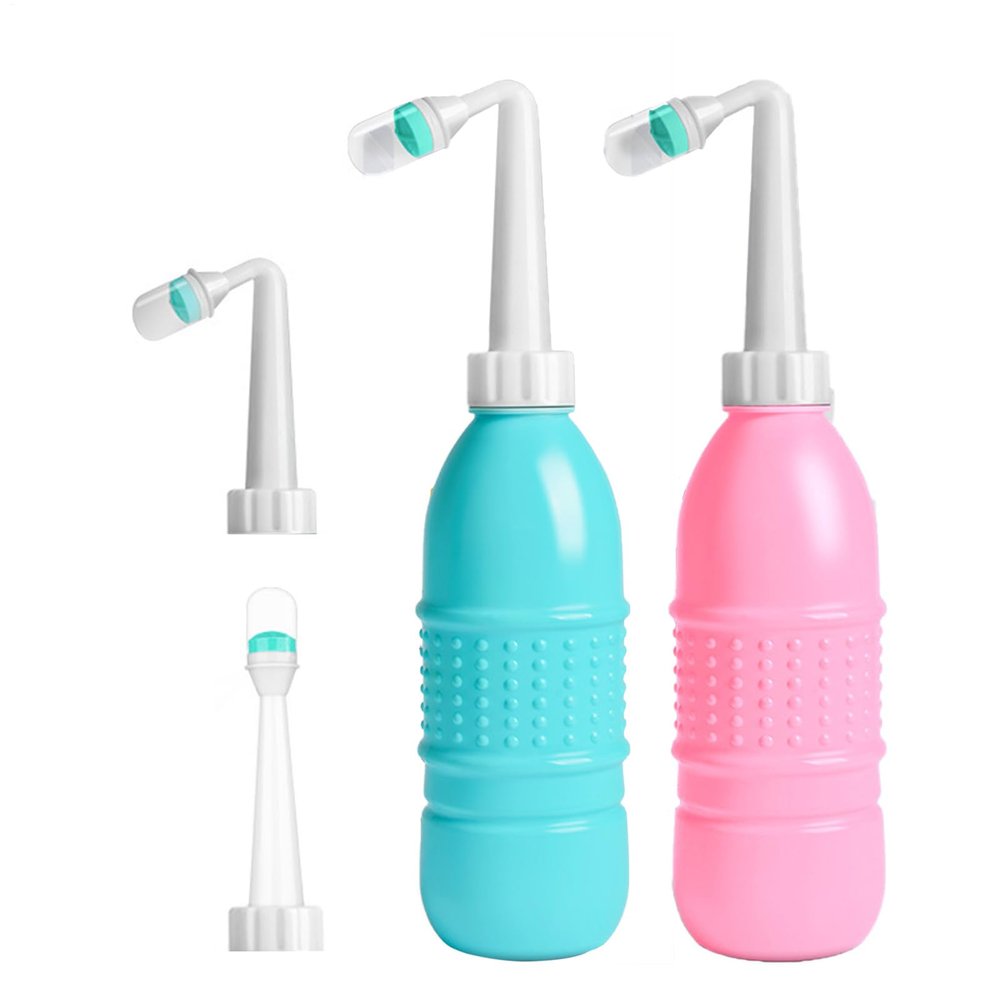 2pcs Bidet Bottle Postpartum, Portable 400ml Douches for Women, Ergonomic Female Syringe Cleaner Feminine Douche, Perefect After Birth for Mum