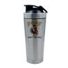 Funny Chicken Design | F-CAW-F What The Hell | Hilarious Farm Animal Gift | Perfect Gag Gift,500ml Aluminium Shaker Bottle for Supplement Shakes (Silver) view 1