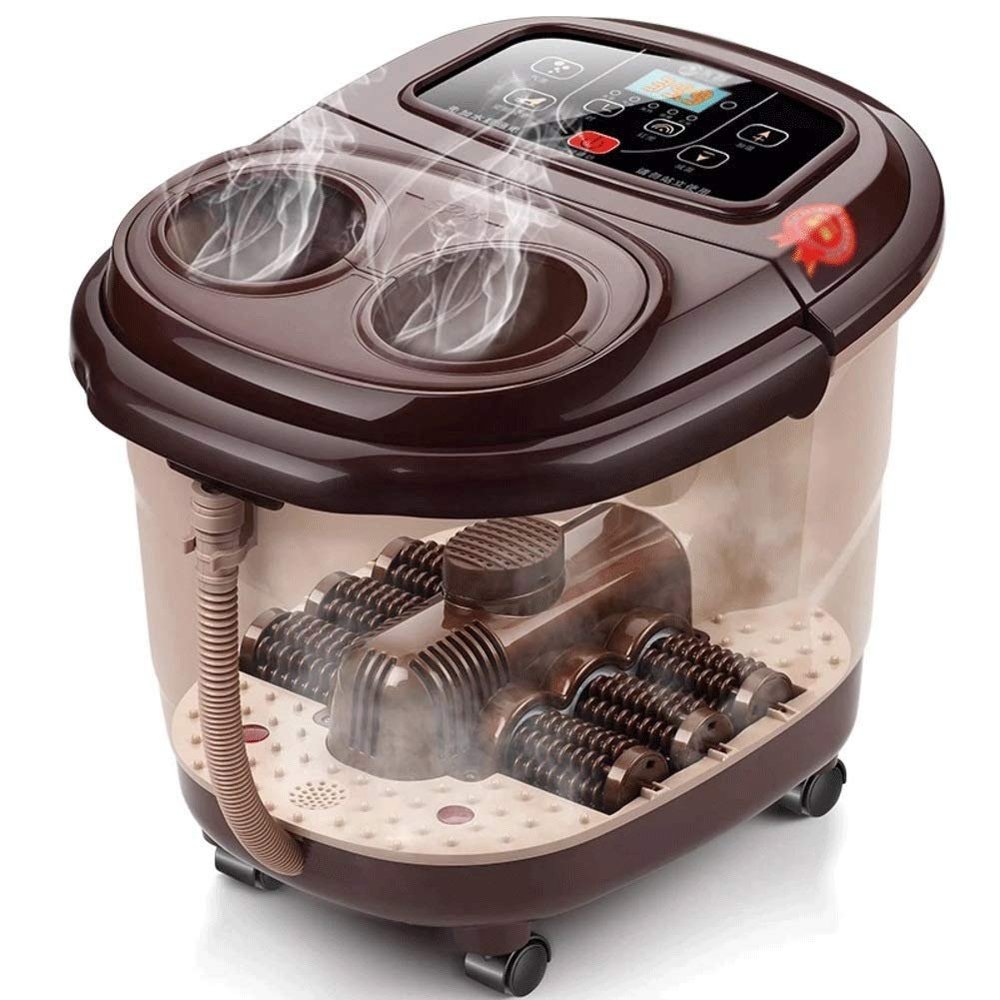 Foot Spa/Bath Massager with Bubbles and Lights, Foot Bath Massager with Automatic Massaging Rollers, Relieve Foot Pressure with 6 in 1 Function Cozy