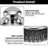 5PCS Steel Wool Scrubber with Handle,Stainless Steel Scrubber for Cast Iron Scrubber and Pot Scrubber, Steel Wool Pads with Handle for Kitchen Cast Iron, Kitchen Pots, Pans, Grill, Stoves, Sink view 4