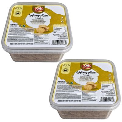 KCS Honey Oats Cookies 350g x 2 Delicious & Healthy Oatmeal Cookies with Honey, Pack of 2, Perfect Snack for All Ages