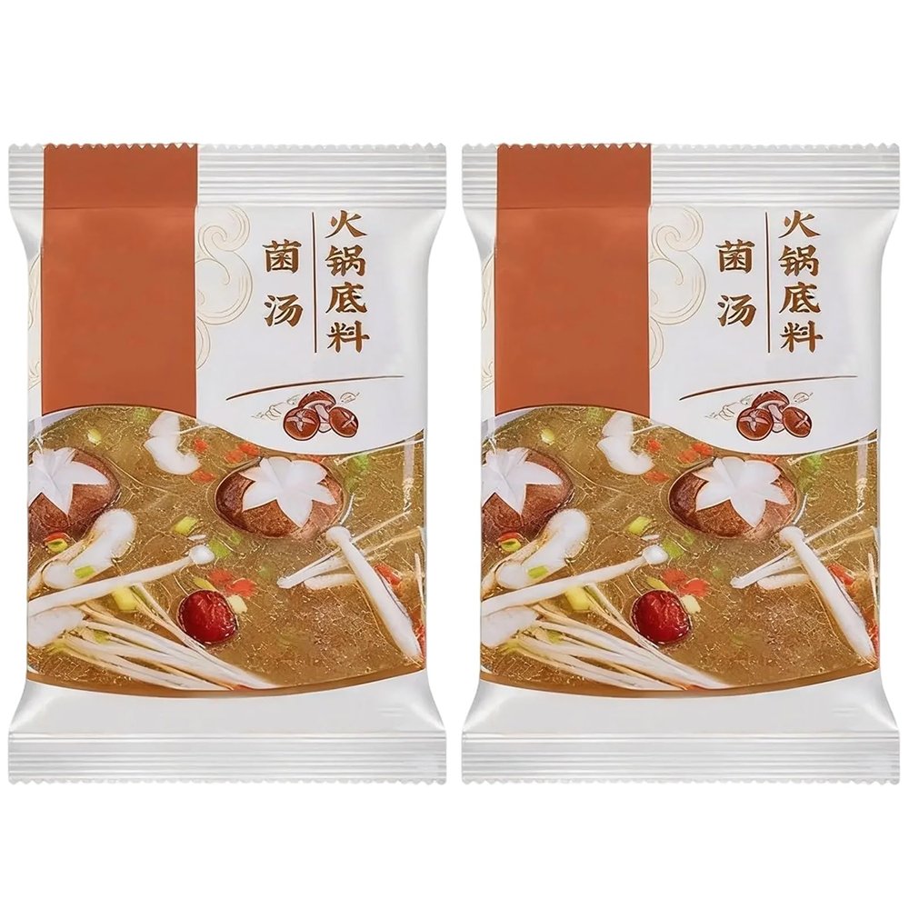 Authentic Hot Pot Soup Base, Choice of 4 Soups, Spicy, Mushroom, Tomato, All Natural Instant Broth for Chinese Fondue, Noodles, Ramen and Cooking(Mushroom soup)