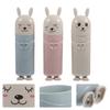 HOODANCOS 3pcs Cartoon Toothbrush Case Travel Cup Portable Storage for Home and Travel Cute Pp Cylinder Brush Holder for Students Office Travelers view 4