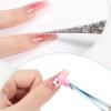 Apojgitn 2PCS Crystal Blue Nail Tweezer: Double Ended Sticker Tweezers with Silicone for Craft, Precision Rhinestone Picker Tool for Jewelry Eyelash Nail Art,Curved Tip Tweezers Kit view 2