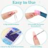 Apojgitn 2PCS Crystal Blue Nail Tweezer: Double Ended Sticker Tweezers with Silicone for Craft, Precision Rhinestone Picker Tool for Jewelry Eyelash Nail Art,Curved Tip Tweezers Kit view 4