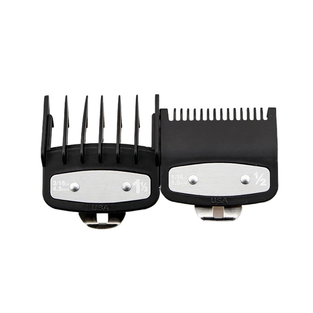 2Pcs Professional Hair Cutting Guide Comb Clipper Limit Comb Trimmer Cutting Styling Tools Attachment Compatible 1.5mm 4.5mm(2PCS black)