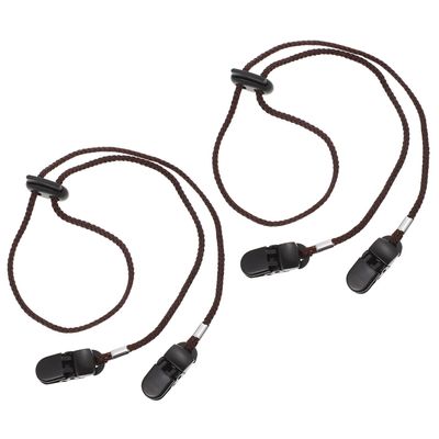 FOYTOKI 2pcs Adjustable Hat Clips Multi-function Caps Strap Brown Outdoor Hat Retainer Clips for Travel and Sports