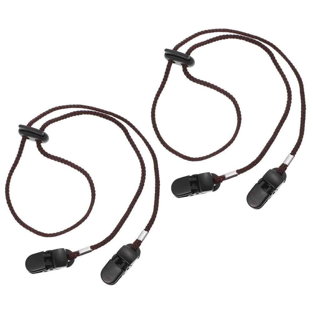 FOYTOKI 2pcs Adjustable Hat Clips Multi-function Caps Strap Brown Outdoor Hat Retainer Clips for Travel and Sports