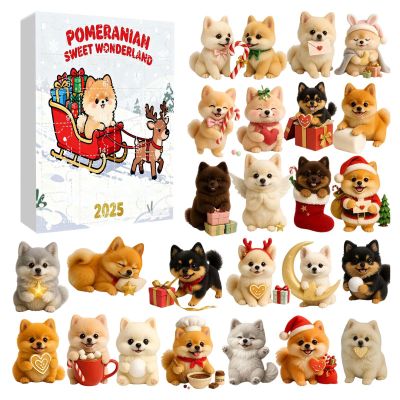 Christmas Countdown Toy 2D Flat Acrylic Dog Design Ornament
