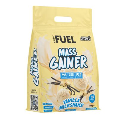 Applied Nutrition BodyFuel Mass Gainer- Weight Gain Protein Powder, High Calorie Weight Gainer, Lean Mass (6kg - 30 Servings) (Strawberry)